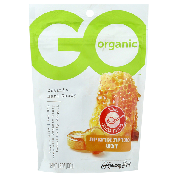 GO ORGANIC, סוכריות אורגניות בטעם דבש, 100 גרם