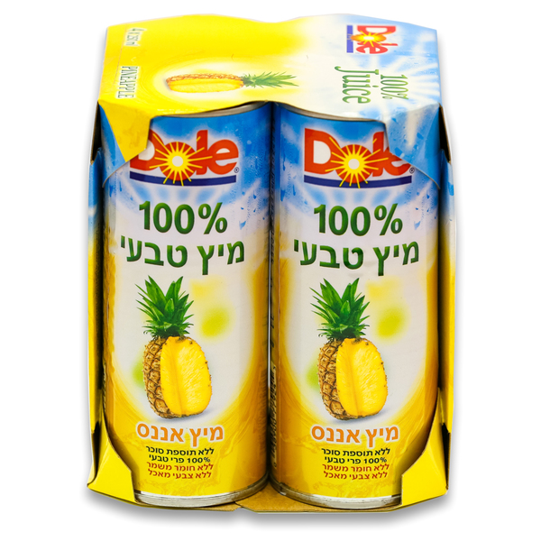 DOLE מיץ אננס טבעי, 4 יחידות