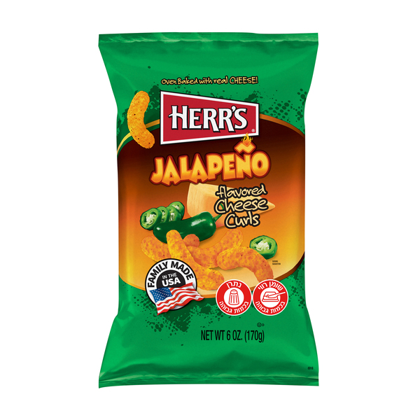 חטיף תירס בטעם גבינת צדר ופלפל חלפיניו ח