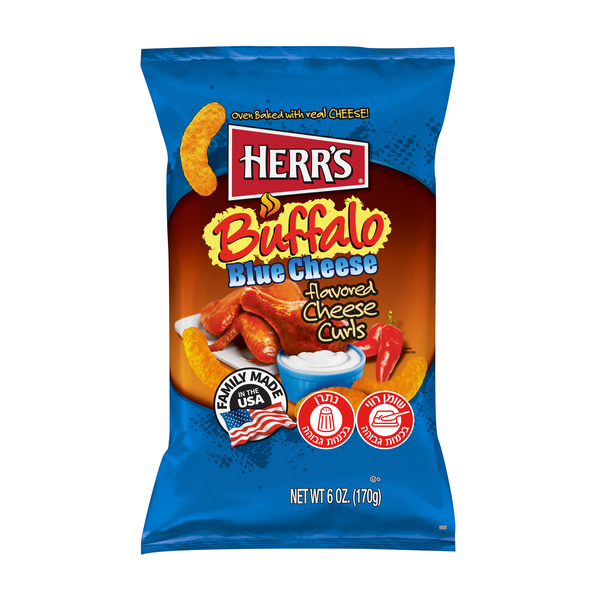 חטיף תירס בטעם גבינה כחולה Herr`s