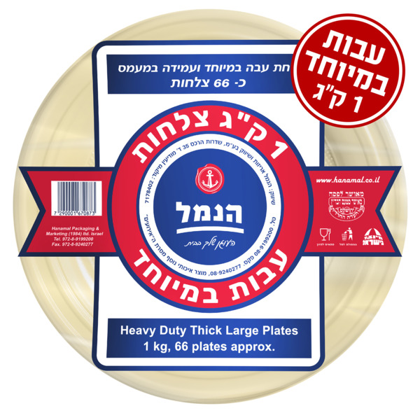 צלחות קרם עבות במיוחד 66 יח`