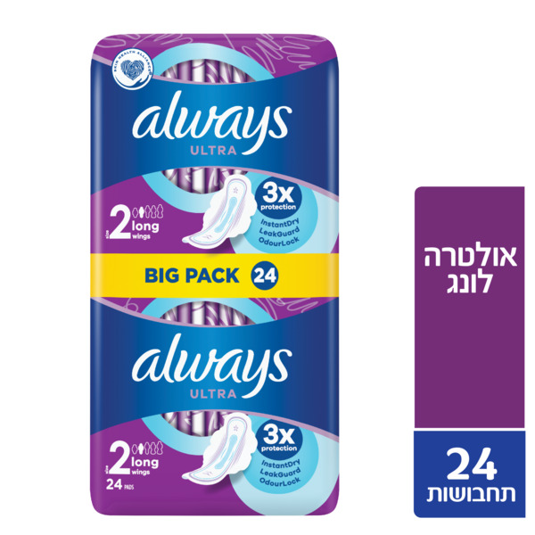 אולוויז תחבושות  וליו פק לונג פלוס 24 יח' עם ניחוח