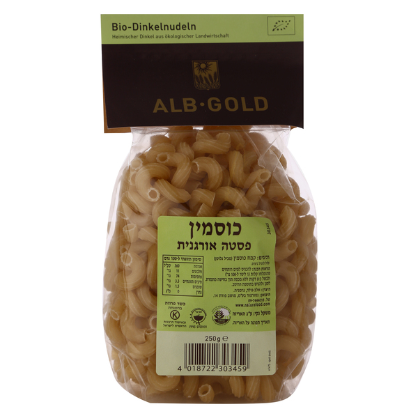 מקרוני כוסמין אורגני - מידע תזונתי