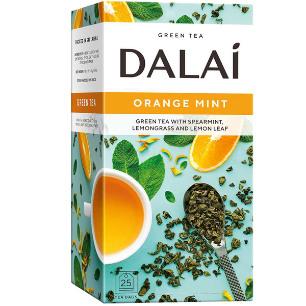 תה ירוק ORANGE MINT עם נענע למון גראס ועלי לימון בטעם תפוז