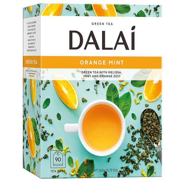 תה ירוק עם נענע ,למון גראס ומליסה 1.8 גר * 90 שק' ORANGE MINT