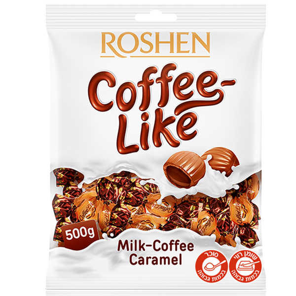 רושן סוכריות ממולאות בטעם חלב קפה 500 גר'nCOFEE LIKE