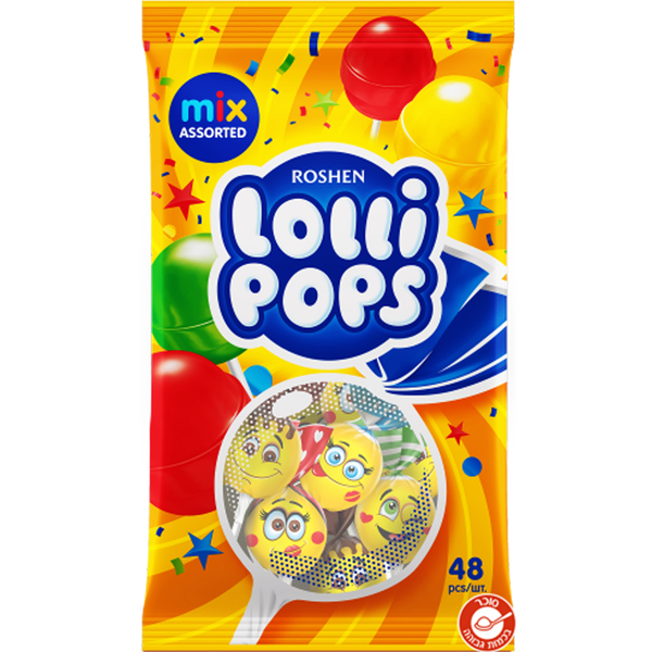 סוכריות מקל רושן "LOLIPOPS GUM" קוקטייל 920 גר