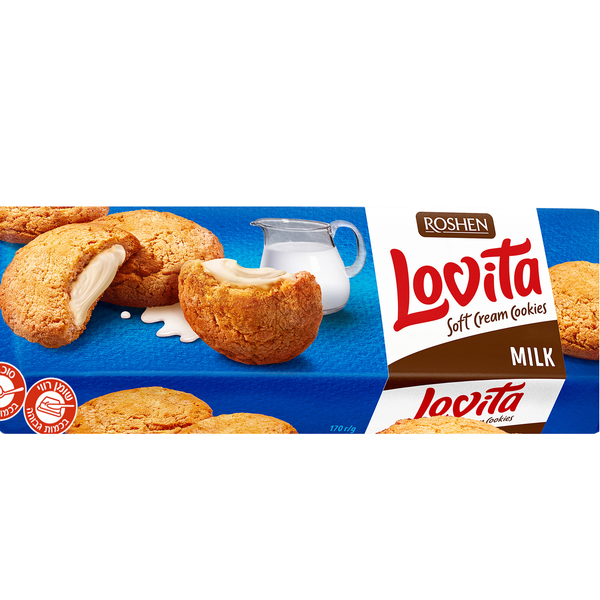 עוגיות רושן "LOVITA" במילוי קרם חלב 170 גר