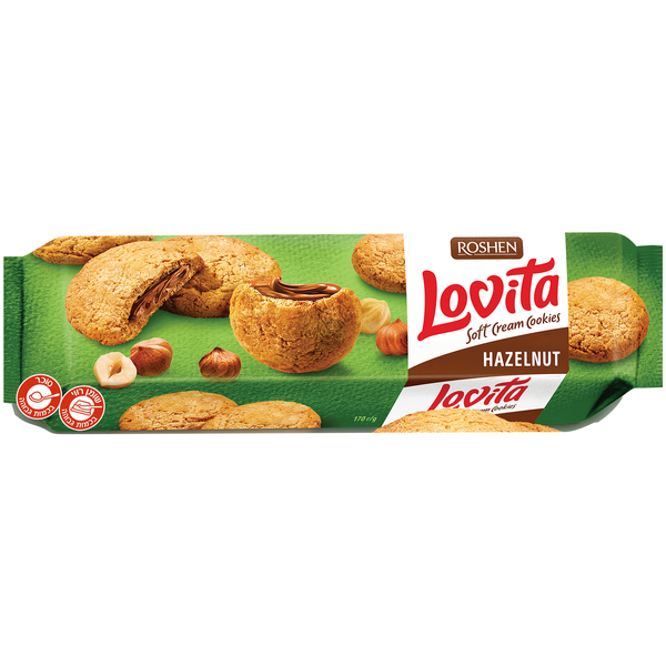 עוגיות רושן "LOVITA" במילוי קרם אגוזים 170 גר
