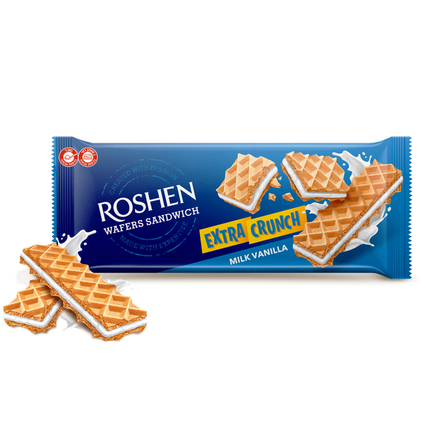קראנצ' וופל רושן "CRUNCH" בטעם חלב וניל 142 גר