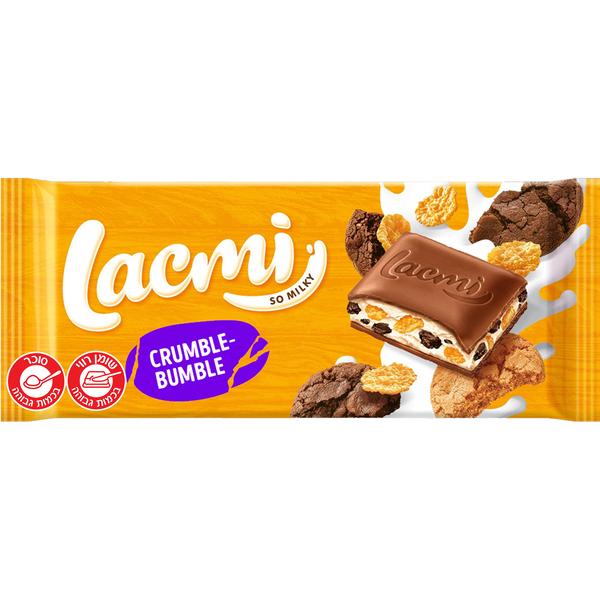 שוקולד חלב רושן LACMI עם קרם חלב, קורנפלקס ועוגיות 83 גרם
