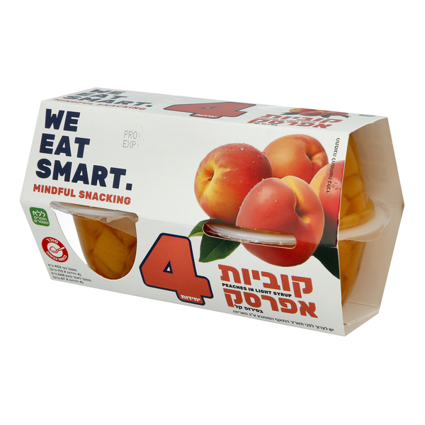 קוביות אפרסק בסירופ קל 4 יחידות