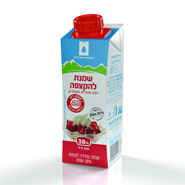 שמנת להקצפה 38% 250 מ"ל רמת הגולן