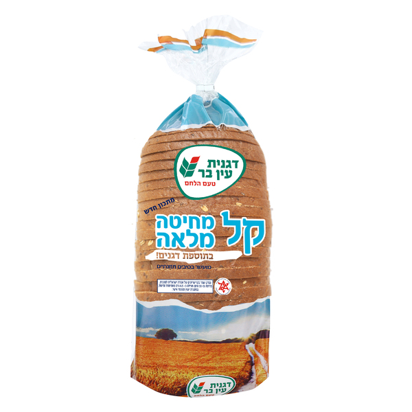 לחם קל מחיטה מלאה דגנית 750 גרם