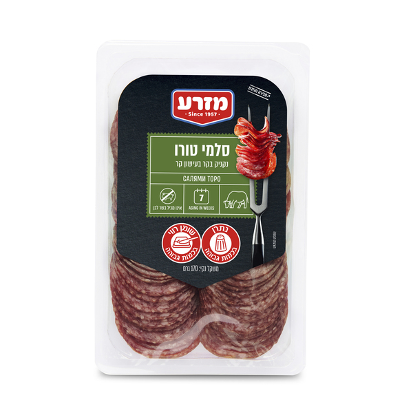 טורו נקניק בעישון קר 170 גרם פרוס מזרע