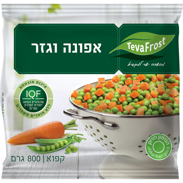טבעפרוסט אפונה וגזר 800 גרם