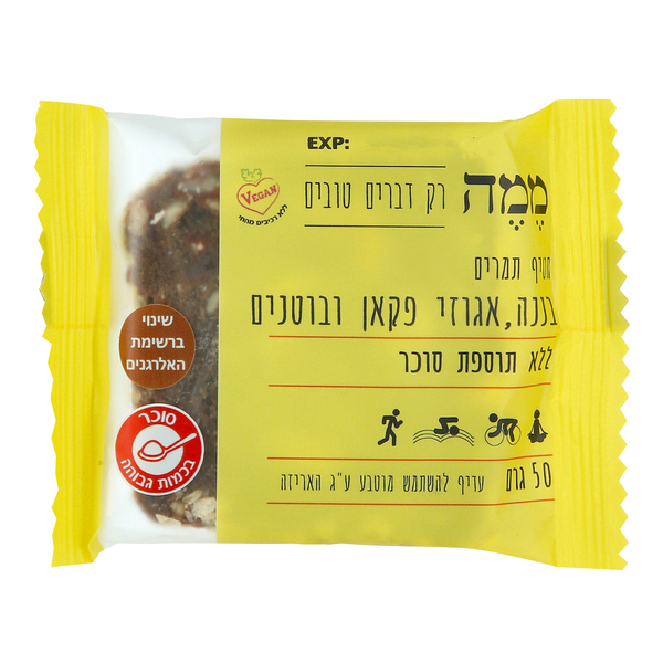 ממה חטיף תמר בננה ופקאן 50 גרם