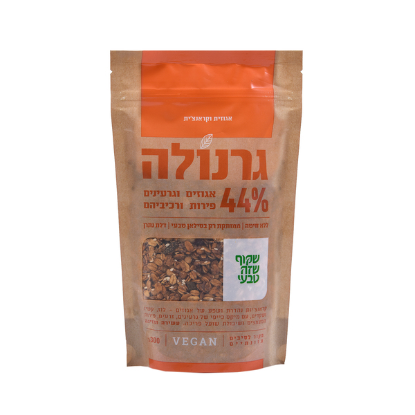 גרנולה אגוזים 44% 300 גרם