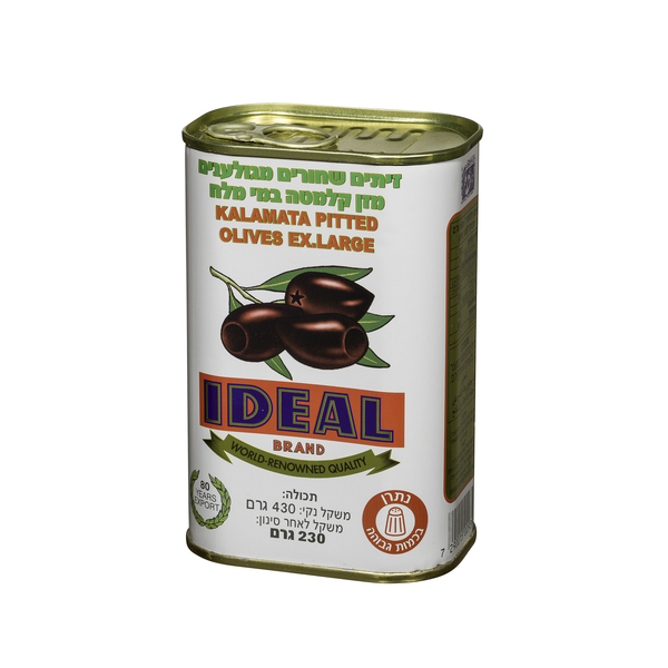 IDEAL-זיתים שחורים מגולענים מזן קלמטה במיי מלח