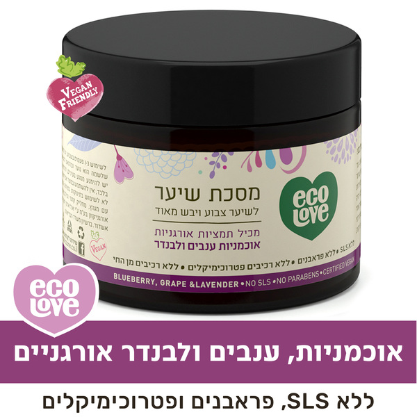 ECOLOVE מסיכה לשיער צבוע ויבש מאוד 350 מ