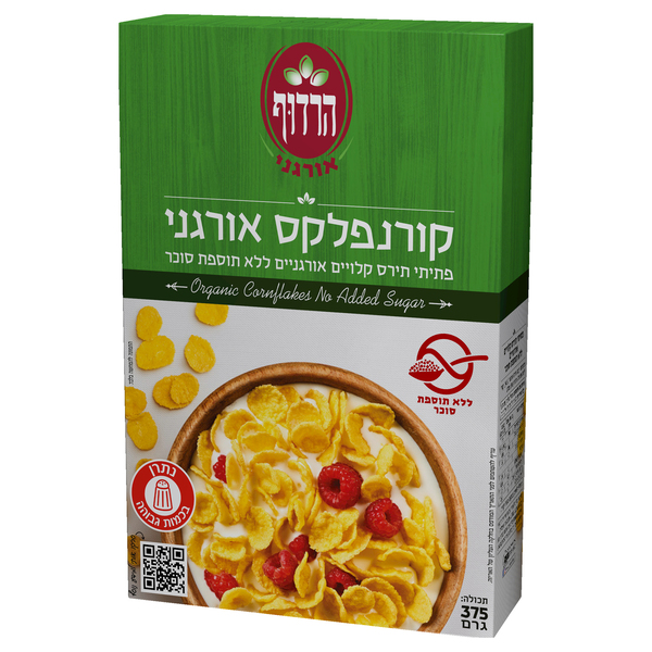 קורנפלקס אורגני ללא סוכר 375 גר