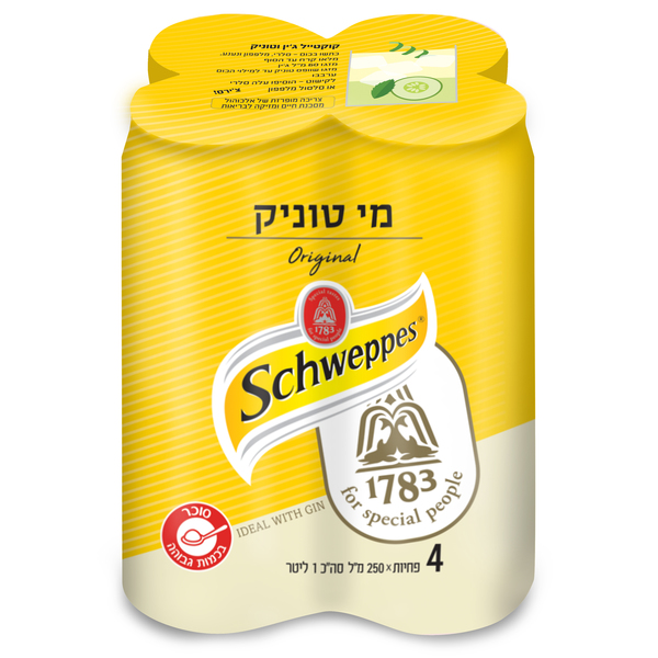 שוופס מי טוניק 250 מ"ל פחית רביעייה