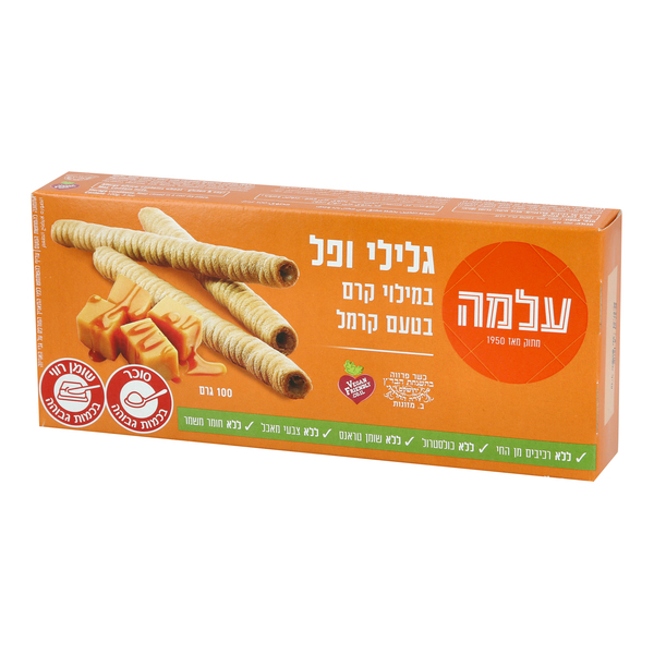 גליל וופל במילוי קרם