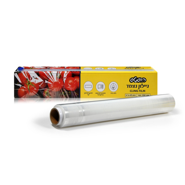 ניילון נצמד ללא 45 PVC ס"מ150X מטר + מתקן לחיתוך