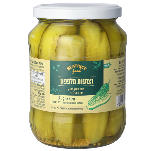 BF מלפפון רבעים רצועות 670 גרם