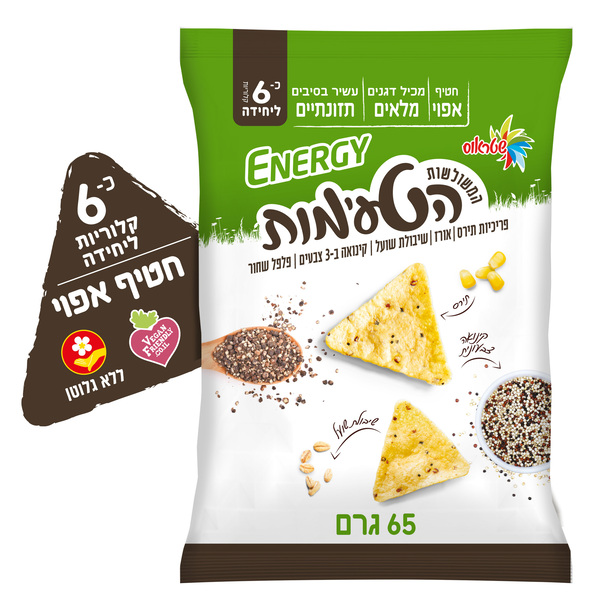 אנרגי פריכיות משולשות קינואה ופ.שחור 65