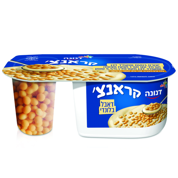 דנונה קראנצ' יוגורט בטעם בלונדי עם פצפוץ בלונדי