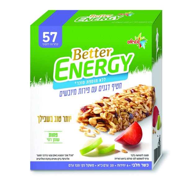 אנרג'י מאגדת דגנים עם פירות מיובשים ללא תוספת סוכר