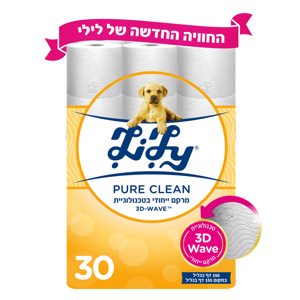 לילי פיור פסטל נייר טואלט דו שכבתי 30 גלילים