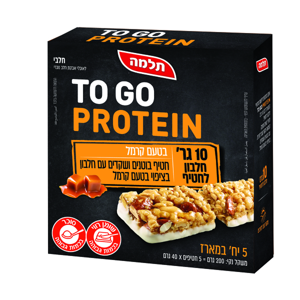 טו גו חטיף עם חלבון בציפוי בטעם קרמל