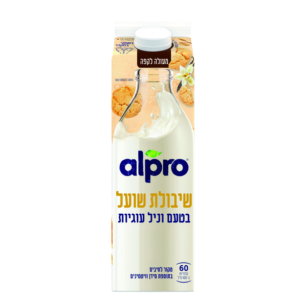 אלפרו משקה שיבולת שועל וניל עוגיות 1 ליטר