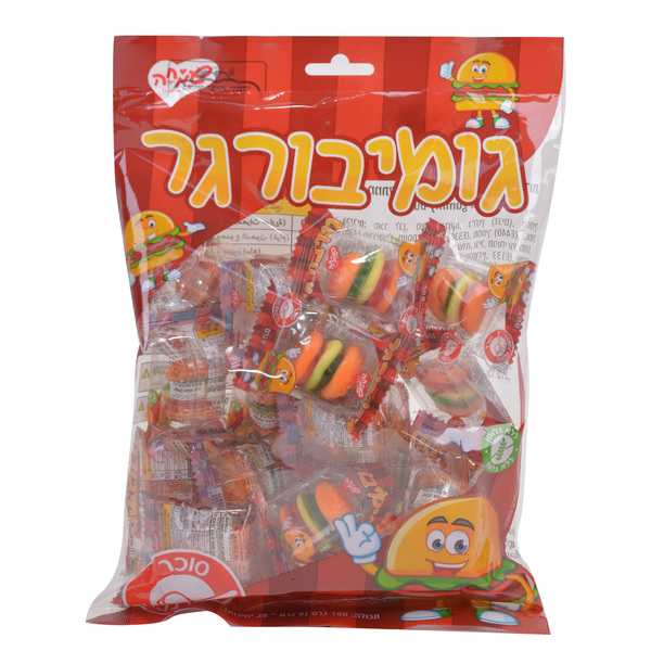 המבורגר גומי מיני 9 גרם * 20יח בשקית 180- גרם