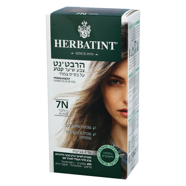 הרבטינט צבע שיער קבוע על בסיס צמחי 7N בלונד 150 מל