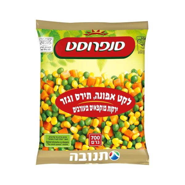 לקט אפונה תירס וגזר 700ג - מידע תזונתי
