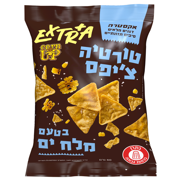 אקסטרה טורטיה צ`יפס מלח ים 60גר - מידע תזונתי