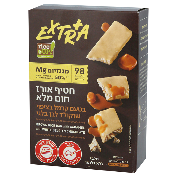 באר אקסטרה קרמל בציפוי שוקולד לבן 90גר - מידע תזונתי