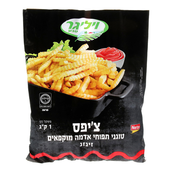 ערכים תזונתיים צ`יפס זיג זג פרמיום 1 ק"ג