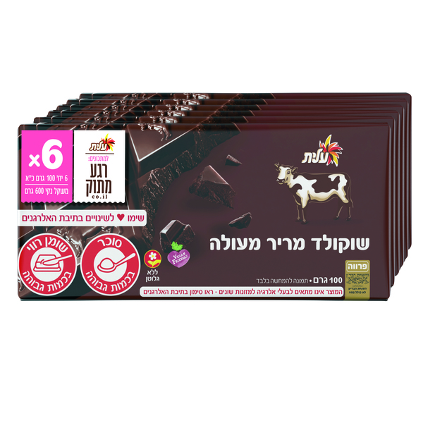 מאגדת שוקולד פרה מריר שישייה - מידע תזונתי