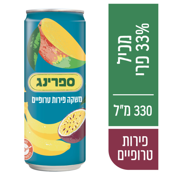 נקטר ספרינג פחית פירות טרופיים 330מ"ל - מידע תזונתי