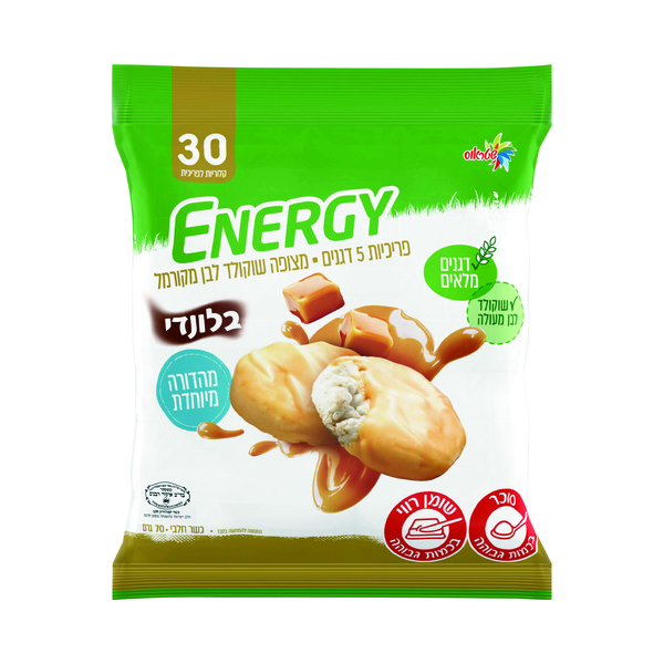 פריכיות אנרג`י בלונדי 70גר - מידע תזונתי