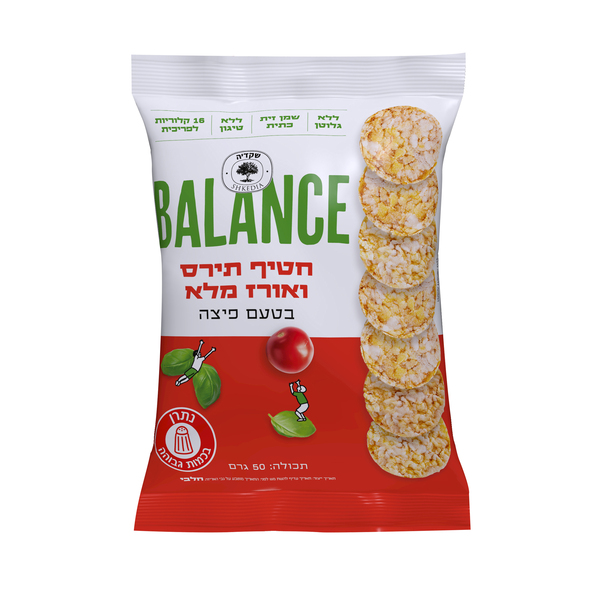 פריכיות תירס ואורז מלא בטעם פיצה 50גר. - מידע תזונתי