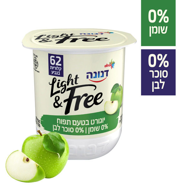 דנונה לייט אנד פריי טעם תפוח 150ג - מידע תזונתי