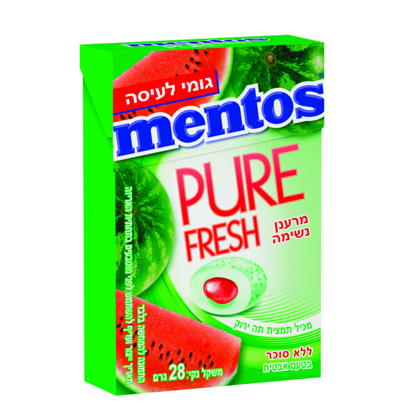 מנטוס  מסטיק קופסא 28ג אבטיח - מידע תזונתי