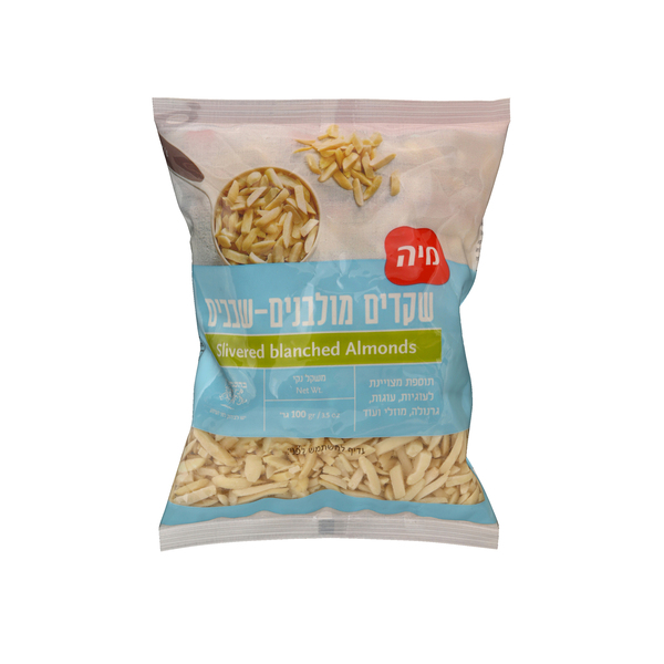 שקדים מולבנים שבבים 100 גר`