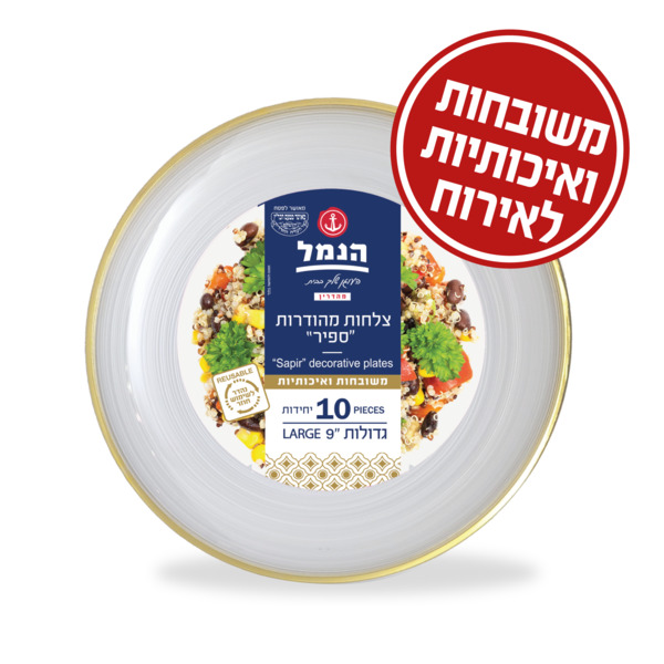 צלחות ספיר גדול פס ז