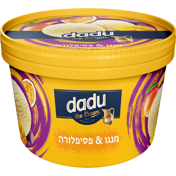 גלידת שמנת וניל פסיפלורה ומנגו